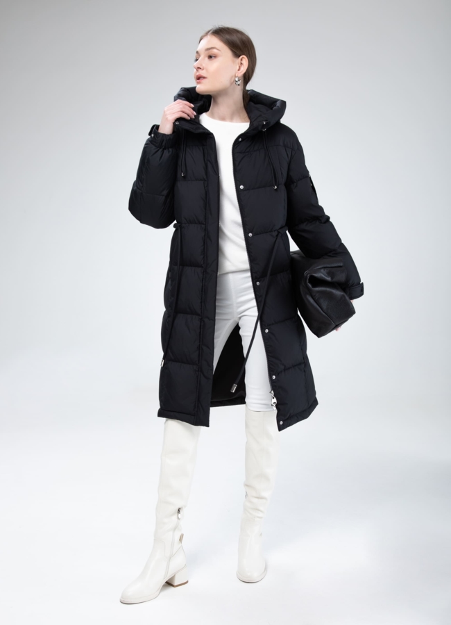 Женский пуховик с капюшоном  модель № 29110 универмаг малина