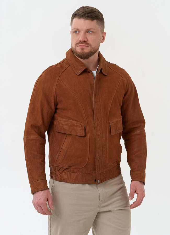 Мужская куртка из натуральной кожи  модель № 30063 универмаг малина