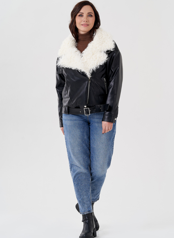 Куртка косуха с отделкой натуральный козлик