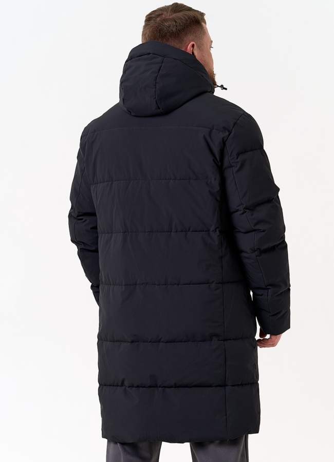 фото Удлиненный мужской пуховик с капюшоном модель № 31462