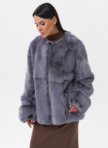 Короткая шуба из меха кролика