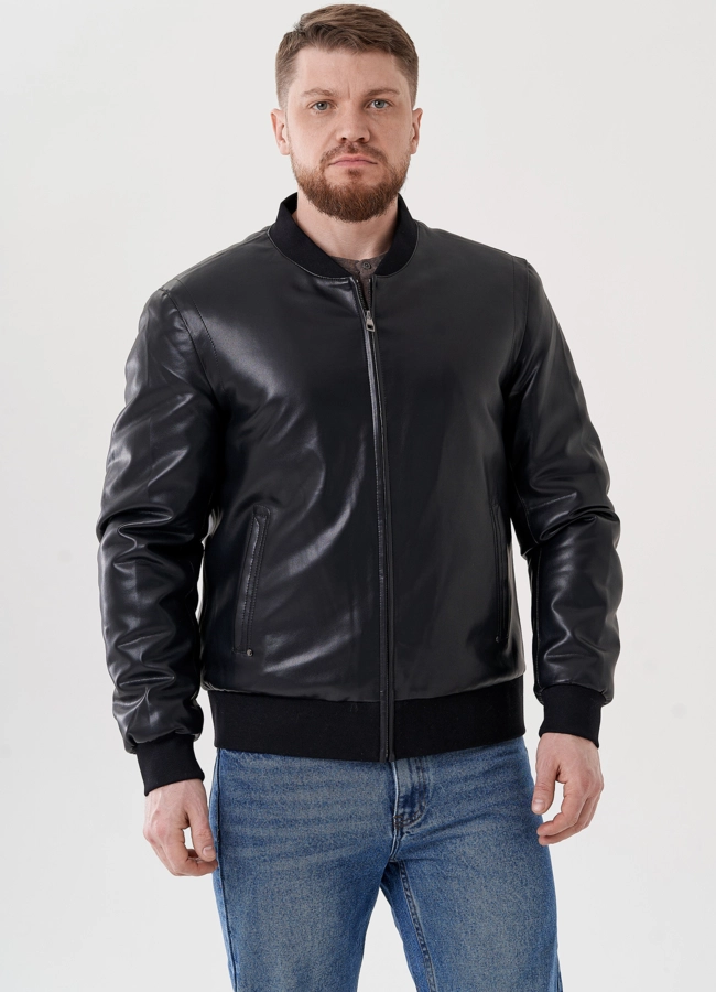 Куртка бомбер черного цвета  модель № 24467 универмаг малина
