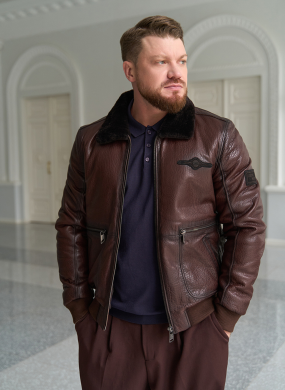 Мужская натуральная дубленка