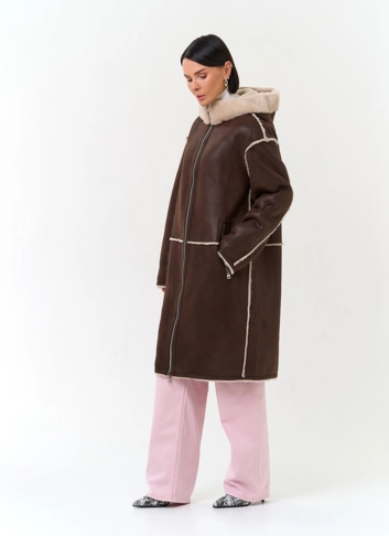 Женская дубленка из эко замши