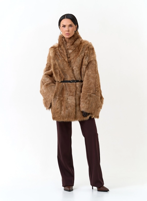 Женская двухсторонняя дубленка фото