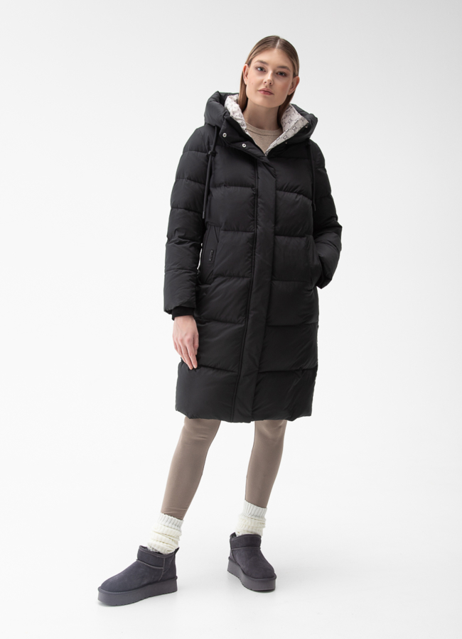 фото Женский пуховик с капюшоном  модель № 28409