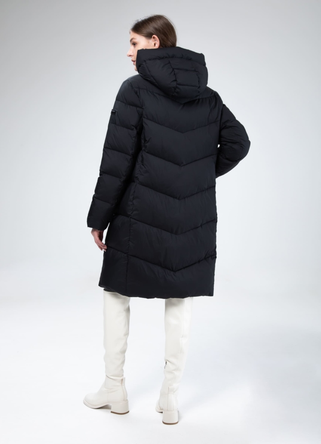 Женский пуховик с капюшоном  модель № 25804 в рассрочку