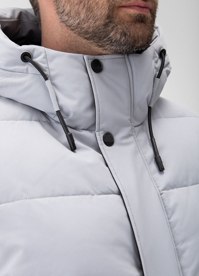 Мужской пуховик с капюшоном  модель № 27996 универмаг малина