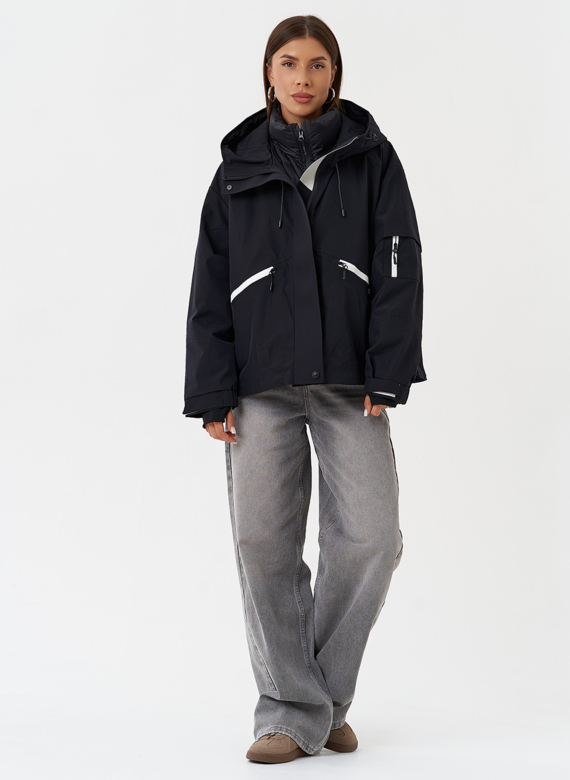 Двойная куртка с капюшоном