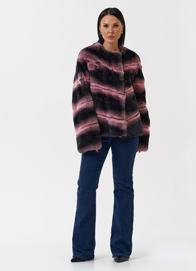 фото Короткая шуба из меха кролика модель № 28899