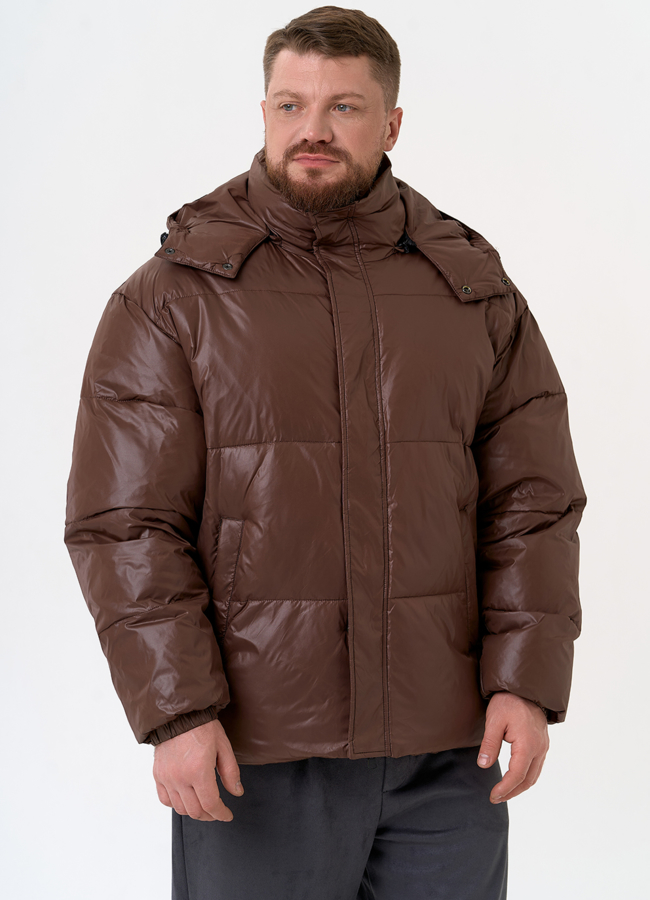 Мужской пуховик коричневого цвета модель № 31465 универмаг малина