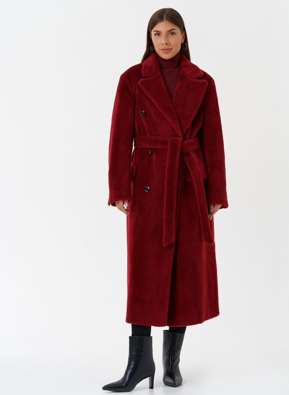 Пальто из шерсти с английским воротником